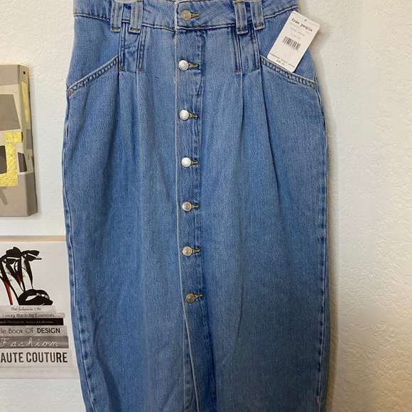 Free People Denim Midi Skirt - Picture 4 of 10
